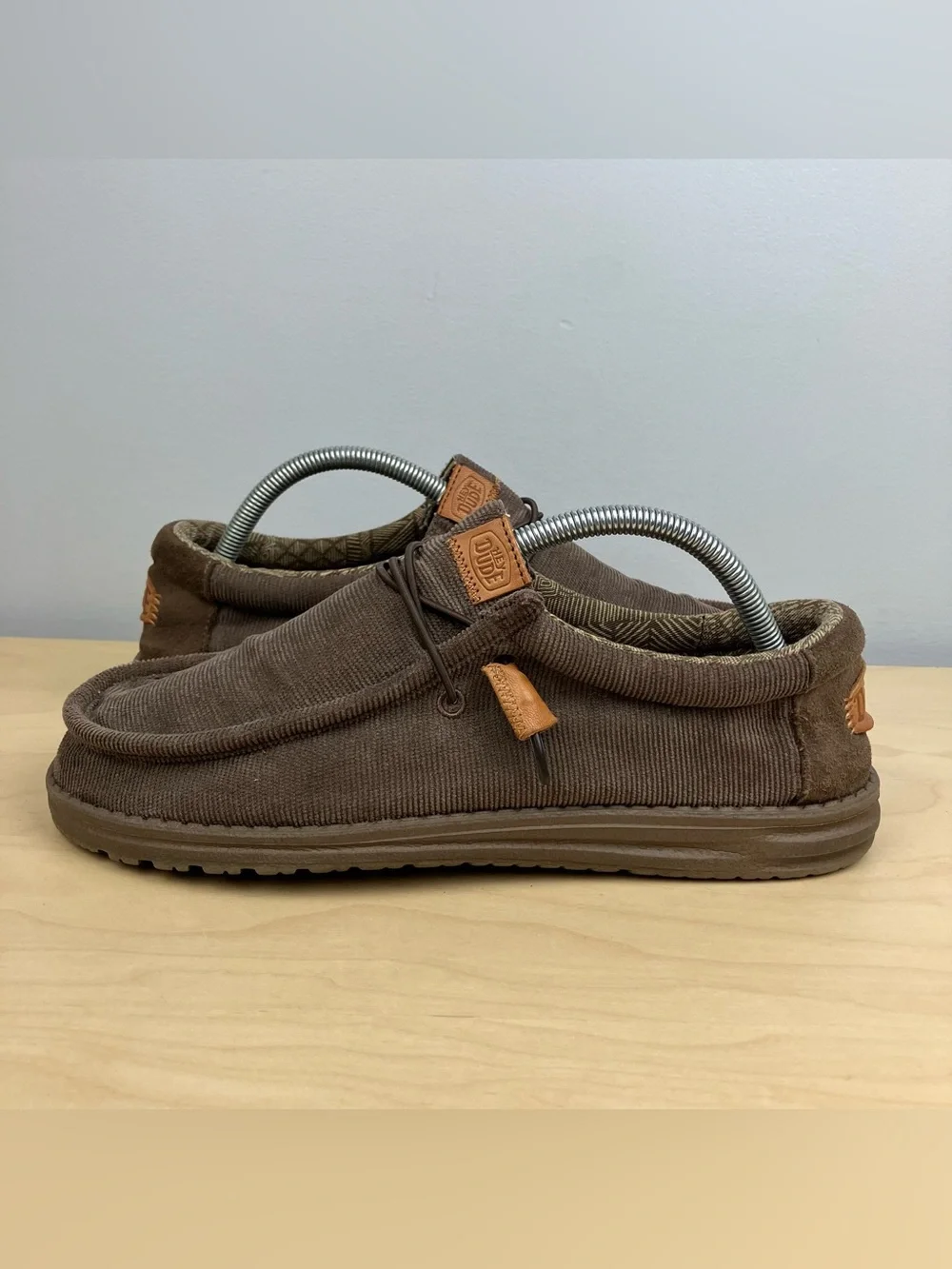 Hey Dude Men’s Size 9.0 Wally Corduroy Chocolate Brown Casual Slip On Loafers